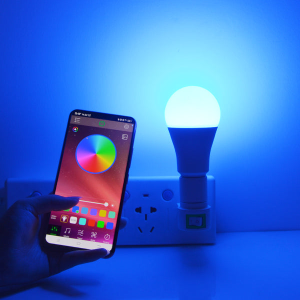 Foco LED Inteligente Bluetooth: Color, Música y Control por App