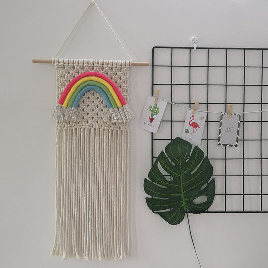 Tapiz Macramé Arcoíris Tejido a Mano Estilo Nórdico - Image 4