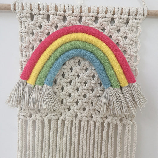 Tapiz Macramé Arcoíris Tejido a Mano Estilo Nórdico - Image 3