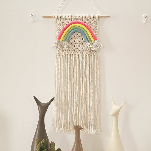 Tapiz Macramé Arcoíris Tejido a Mano Estilo Nórdico - Image 2