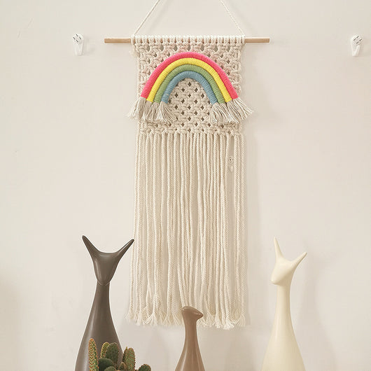 Tapiz Macramé Arcoíris Tejido a Mano Estilo Nórdico - Image 2