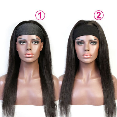 Peluca de Cabello Real con Diadema Ajustable para Mujer - Image 8