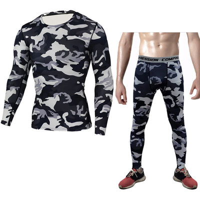 Conjunto Compresivo Camuflaje para Hombre - Playera Manga Larga y Mallas Deportivas - Image 2