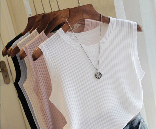 Blusa Sin Mangas Cuello Redondo con Tirantes Anchos para Mujer - Image 2