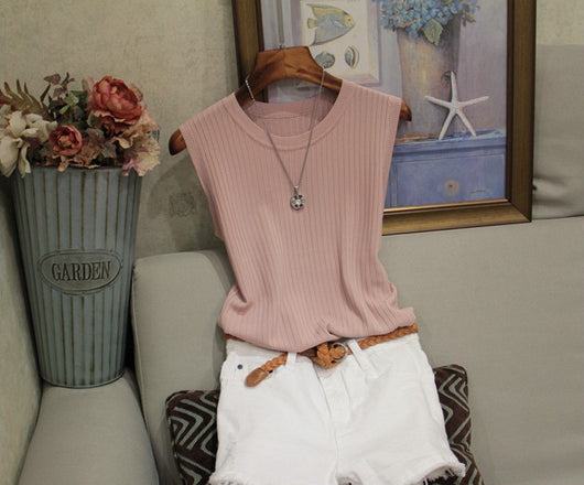 Blusa Sin Mangas Cuello Redondo con Tirantes Anchos para Mujer - Image 3