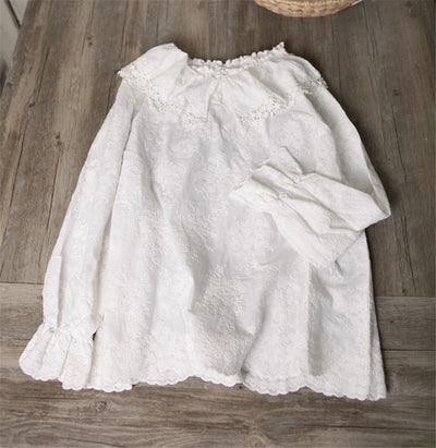 Blusa de Algodón con Cuello de Encaje Reductor de Edad - Estilo Japonés - Image 3