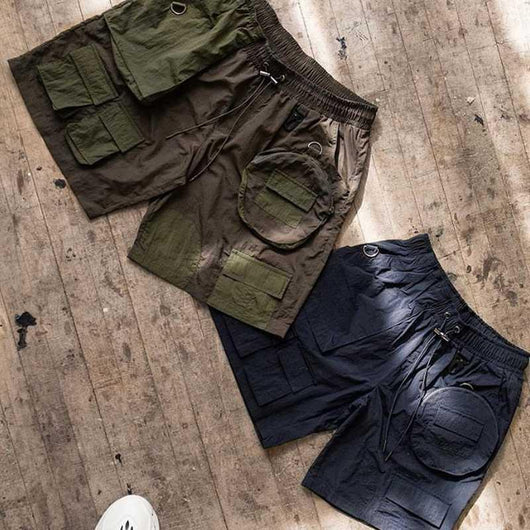 Pantalones Cortos Funcionales Overol para Hombre - Estilo Casual Holgado - Image 11