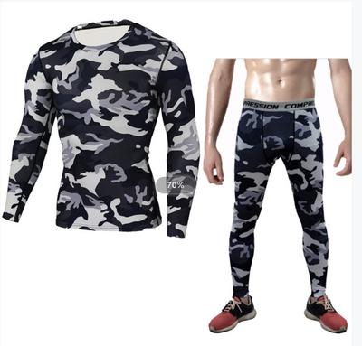 Conjunto Compresivo Camuflaje para Hombre - Playera Manga Larga y Mallas Deportivas - Image 4