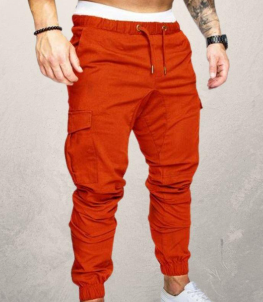 Pantalones Casuales de Tela Tejida con Cordón Ajustable para Hombre - Image 12