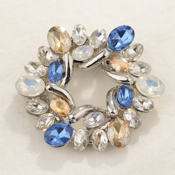 Broche Floral Vitral com Fivela Ajustável para Lenços e Echarpes
