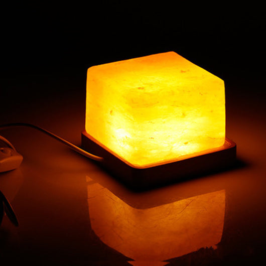 Lámpara de Sal USB con Base Luminosa - Luz Nocturna Decorativa - Image 9