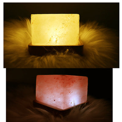 Lámpara de Sal USB con Base Luminosa - Luz Nocturna Decorativa - Image 5