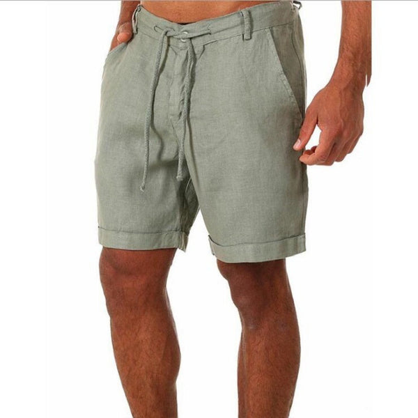 Shorts Deportivos para Hombre con Cordón Ajustable en Color Liso