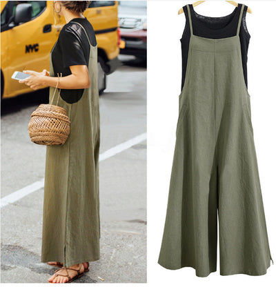 Pantalón Ancho Suelto Tipo Jumpsuit Casual - Image 4