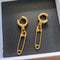 Aretes Retro Dorados en Forma de Clip Metálico