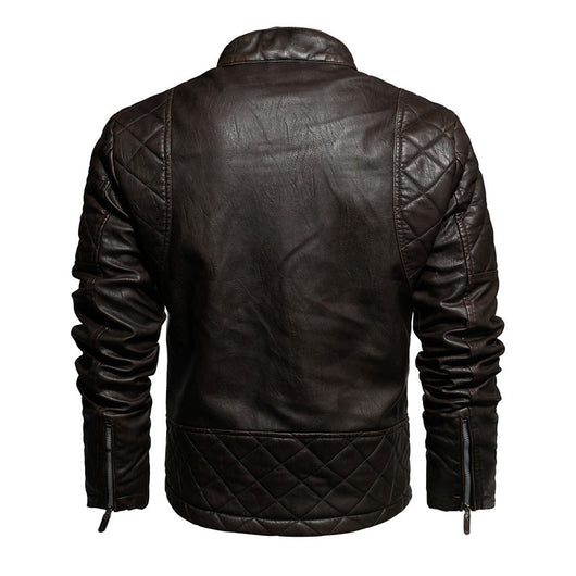 Chaqueta de Cuero para Motociclista Otoño Invierno con Forro Térmico - Image 8