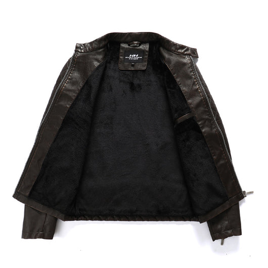 Chaqueta de Cuero para Motociclista Otoño Invierno con Forro Térmico - Image 10