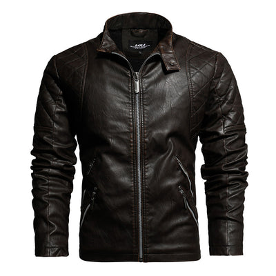 Chaqueta de Cuero para Motociclista Otoño Invierno con Forro Térmico - Image 5