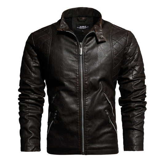 Chaqueta de Cuero para Motociclista Otoño Invierno con Forro Térmico - Image 5