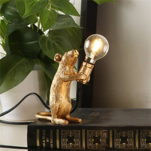 Lámpara Decorativa Mini Animal Ratón en Resina Nórdica - Image 6