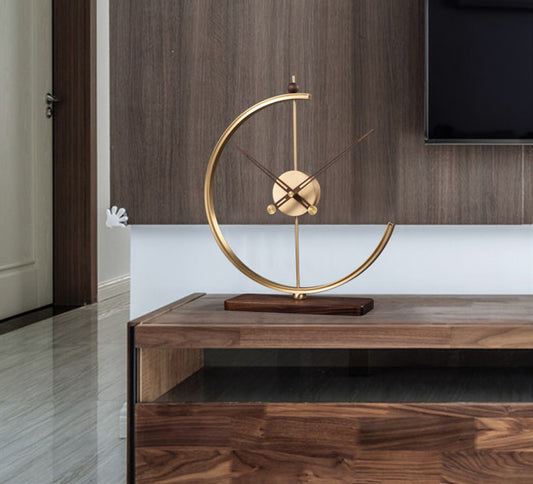 Reloj de Pared Cobre Puro Diseño Minimalista - Decoración Luz Lujo para Sala - Image 2