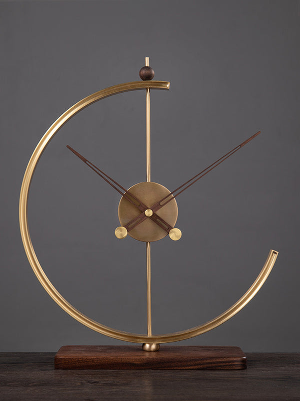 Reloj de Pared Cobre Puro Diseño Minimalista - Decoración Luz Lujo para Sala - Image 3
