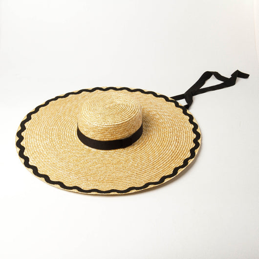 Sombrero de Paja para Playa con Ala Grande y Borde Ondulado - Image 5