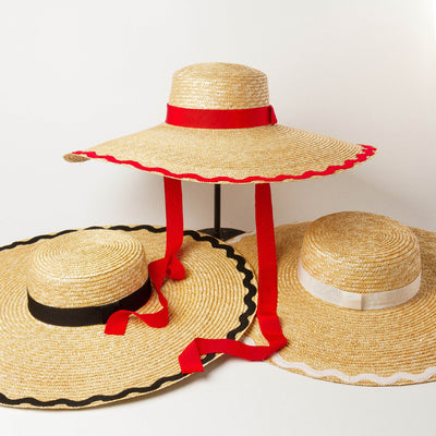 Sombrero de Paja para Playa con Ala Grande y Borde Ondulado - Image 3