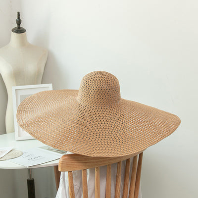 Sombrero de Playa Tejido en Paja con Ala Extragrande - Image 11