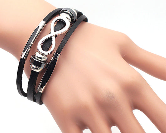 Pulsera Retro de Cuero para Hombre con Símbolo de Infinito - Image 7