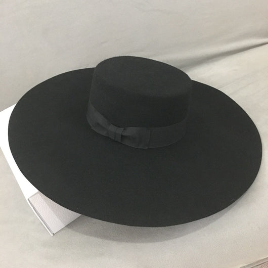 Sombrero de Fiesta Coreano Ala Ancha, Lana Felt, Estilo Plano Moderno - Image 3