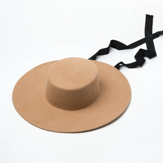 Sombrero de Lana Elegante Estilo Hepburn Europeo