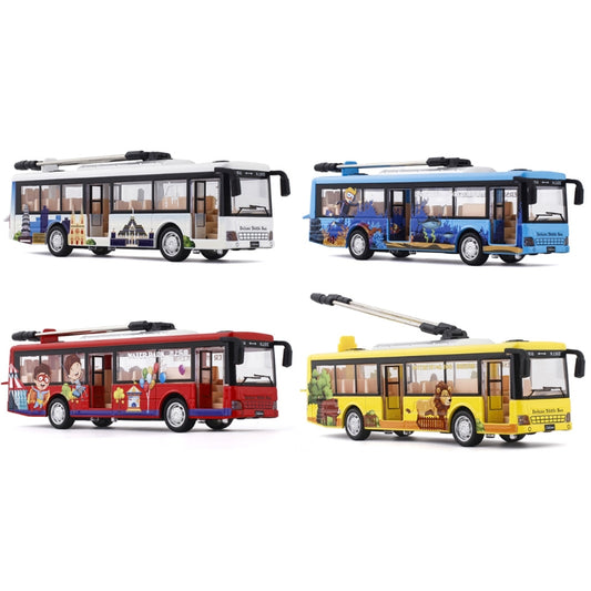 Autobús de Transporte Articulado de Aleación - Juguete Educativo para Niños