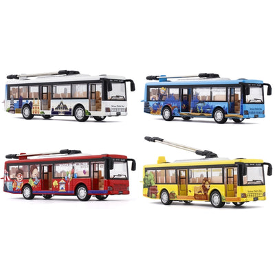 Autobús de Transporte Articulado de Aleación - Juguete Educativo para Niños