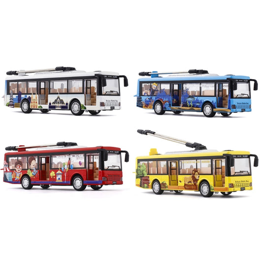 Autobús de Transporte Articulado de Aleación - Juguete Educativo para Niños