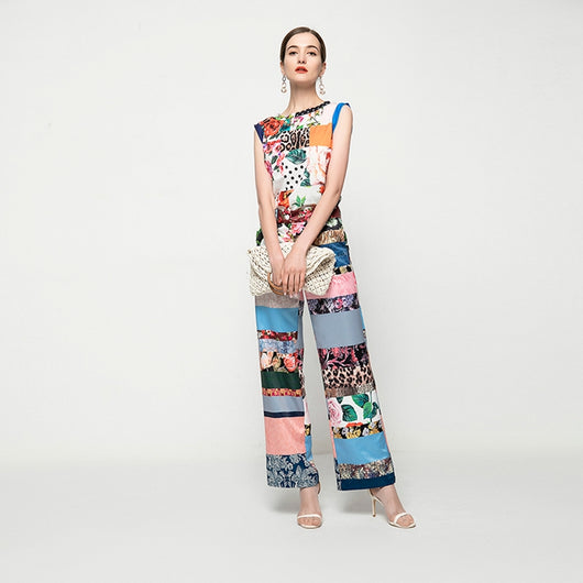 Conjunto Elegante de Dos Piezas: Blusa sin Mangas y Pantalón Recto - Image 9