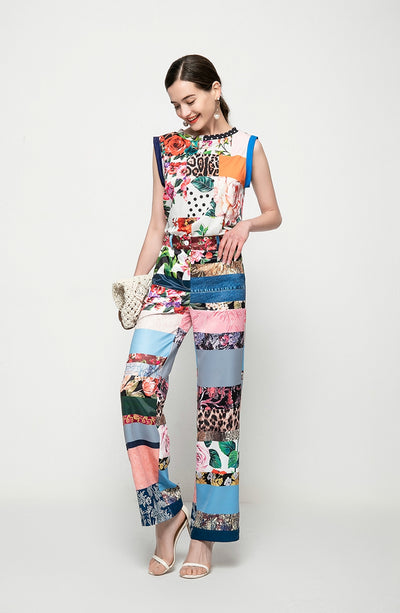 Conjunto Elegante de Dos Piezas: Blusa sin Mangas y Pantalón Recto - Image 10