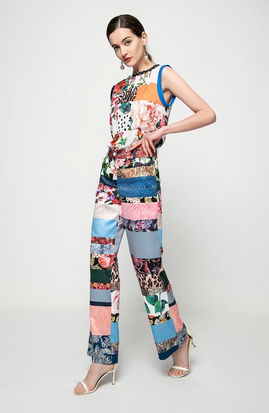 Conjunto Elegante de Dos Piezas: Blusa sin Mangas y Pantalón Recto - Image 12