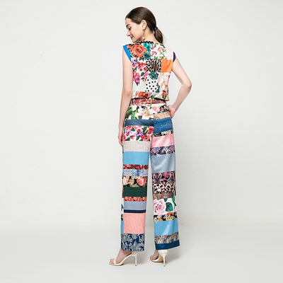 Conjunto Elegante de Dos Piezas: Blusa sin Mangas y Pantalón Recto - Image 14