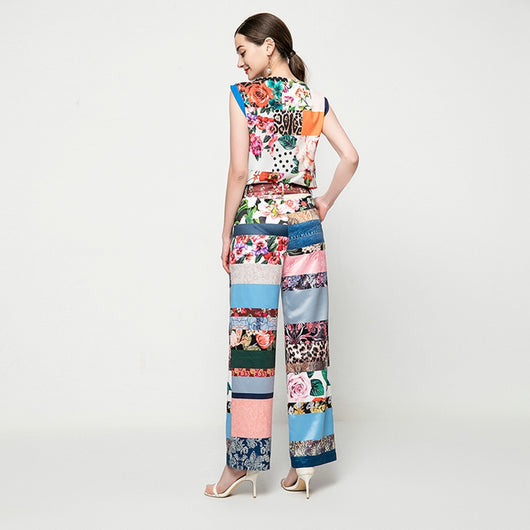 Conjunto Elegante de Dos Piezas: Blusa sin Mangas y Pantalón Recto - Image 14