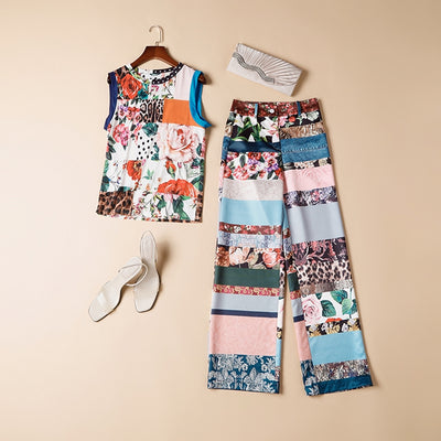 Conjunto Elegante de Dos Piezas: Blusa sin Mangas y Pantalón Recto - Image 17