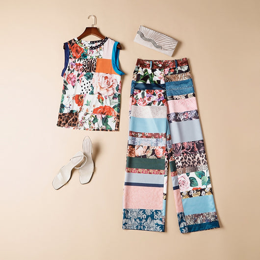 Conjunto Elegante de Dos Piezas: Blusa sin Mangas y Pantalón Recto - Image 6