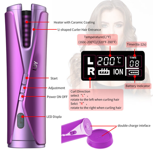 Rizador Inalámbrico Automático con Carga USB - Rizador de Viaje Multifuncional - Image 15