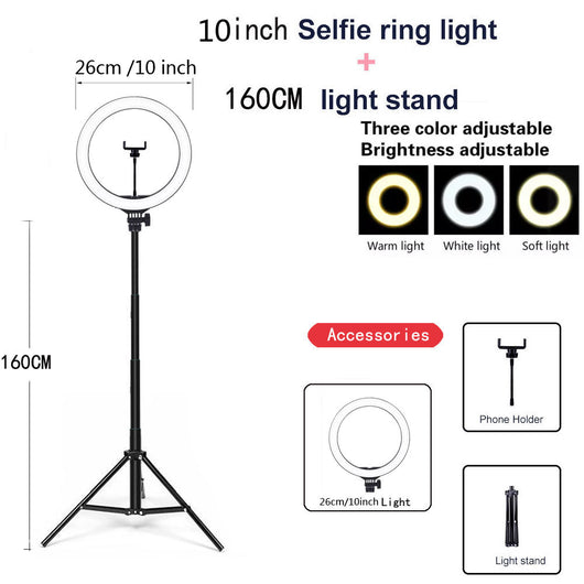 Aro de Luz LED Regulable Compatible con Apple - Trípode Incluido - Image 2