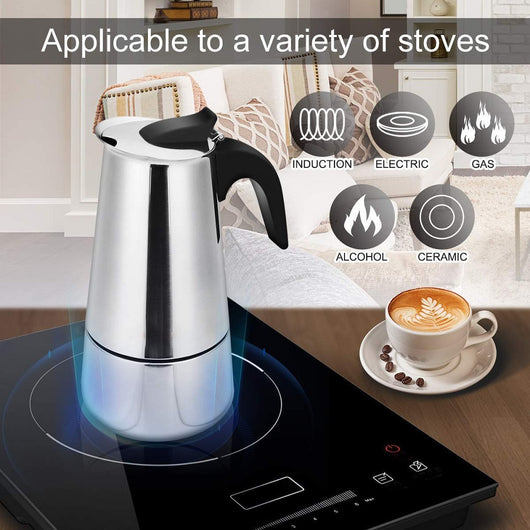 Cafetera Moka Italiana de Acero Inoxidable Manual - Image 6