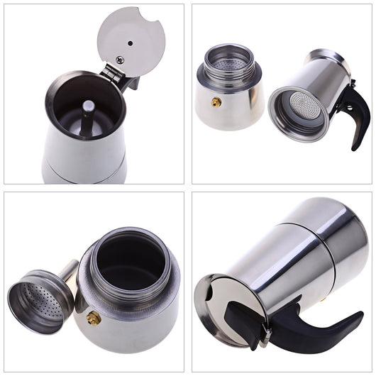 Cafetera Moka Italiana de Acero Inoxidable Manual - Image 5