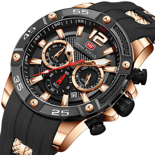 Reloj de Cuarzo Minifix Fox MF0349G - Correa de Silicona con Esfera Luminosa para Hombre