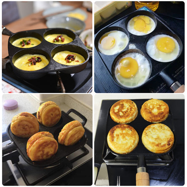 Sartén de Hierro Fundido para 4 Omelettes