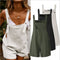 Shorts de Algodón y Lino con Botones - Diseño Casual Liso para Mujer
