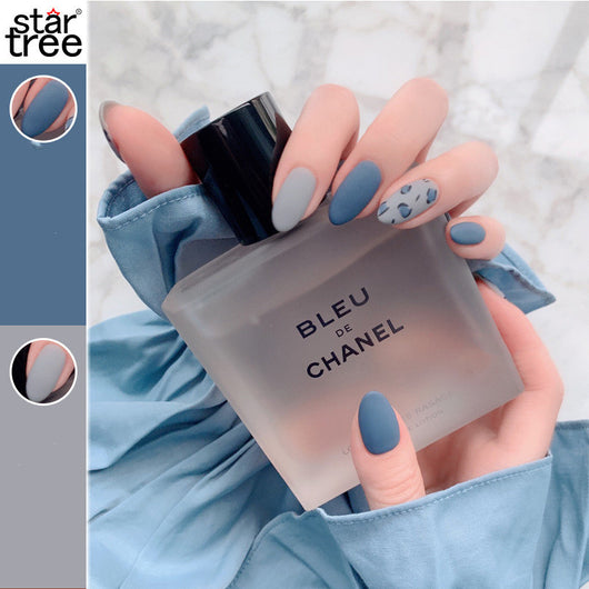 Uñas Postizas Diseño Leopardo Azul Hielo - Acabado Profesional - Image 4